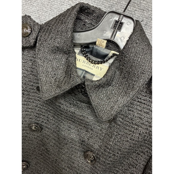 Burberry Jackets & Blazers - Burberry London Black Tweed Cropped Military Jacket Size 6 Small